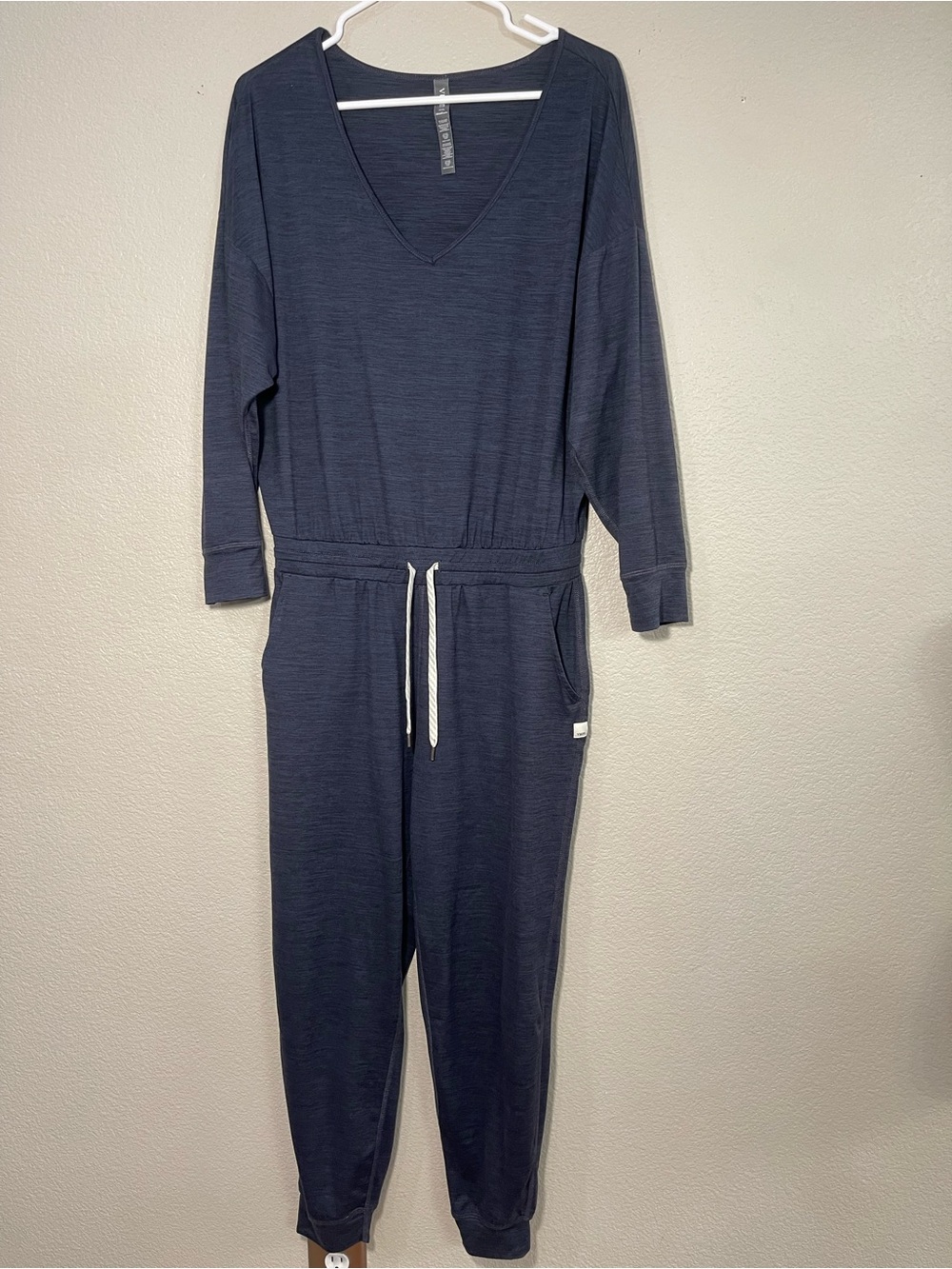 Vuori long sleeve Jumpsuit Jogger medium Blue DreamKnit Athleisure Romper cozy